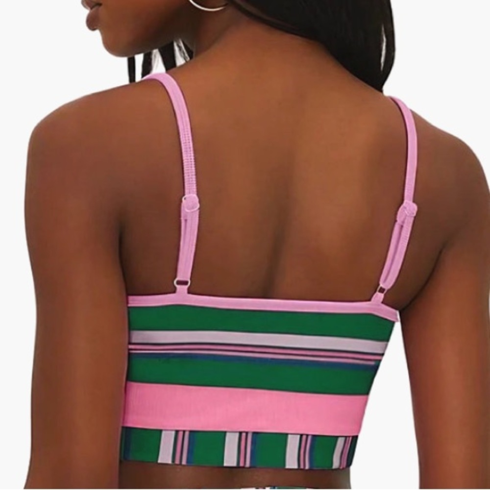 Beach Riot NEW Eva Striped Longline Bikini Top - Picture 2 of 6